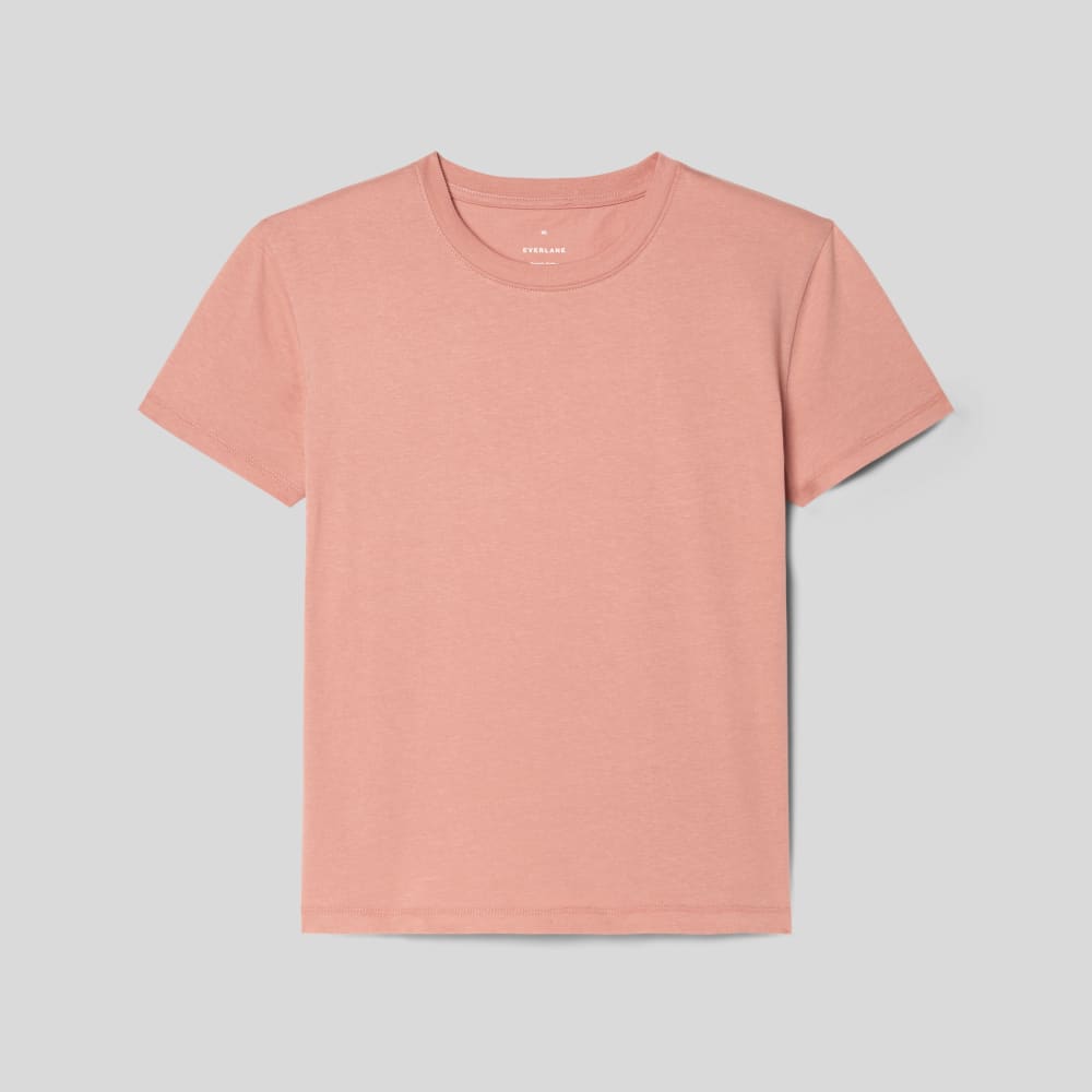 The Box-Cut Tee in Essential Cotton in Light Rose — alternate view