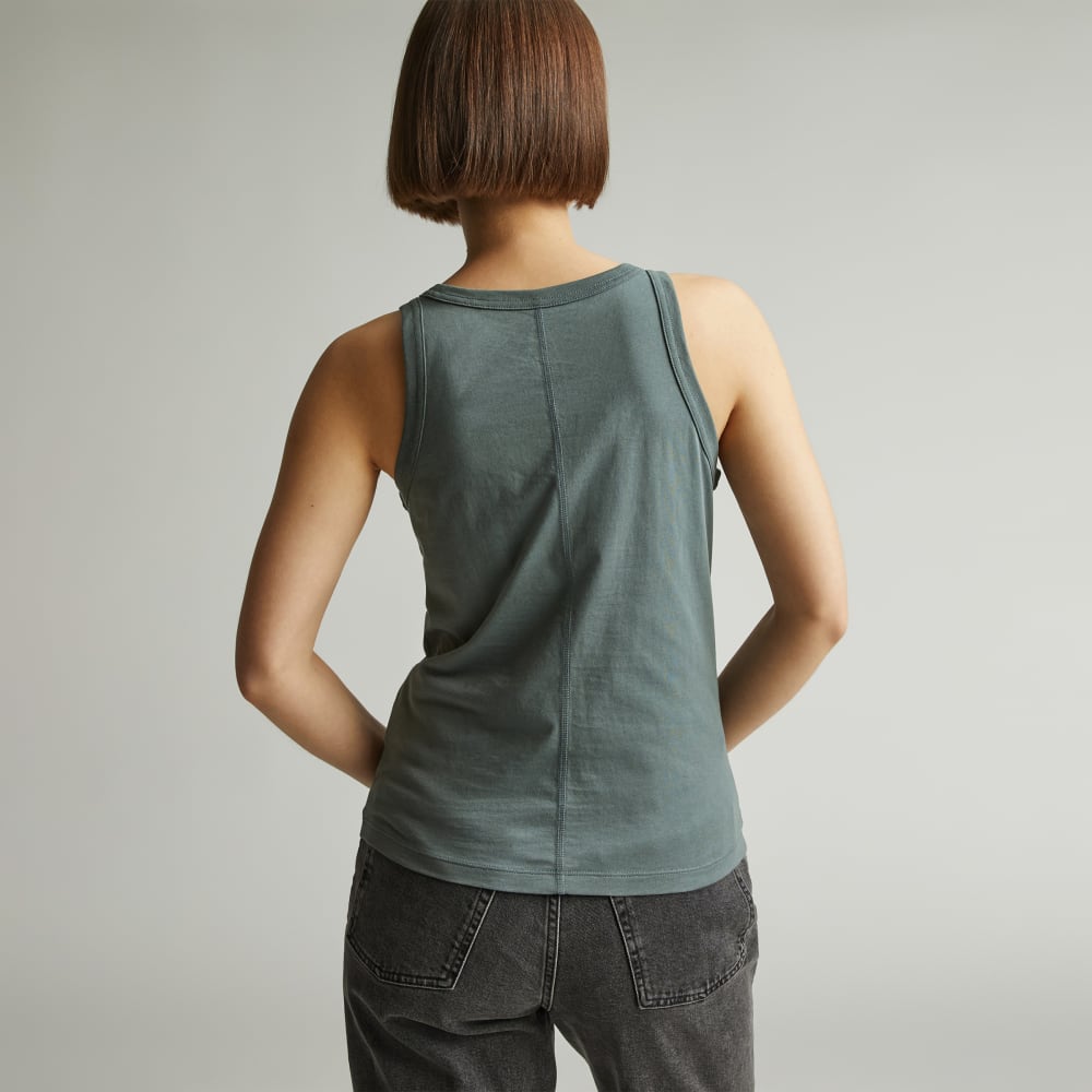 The Tank in Essential Cotton in Green Balsam — detail view