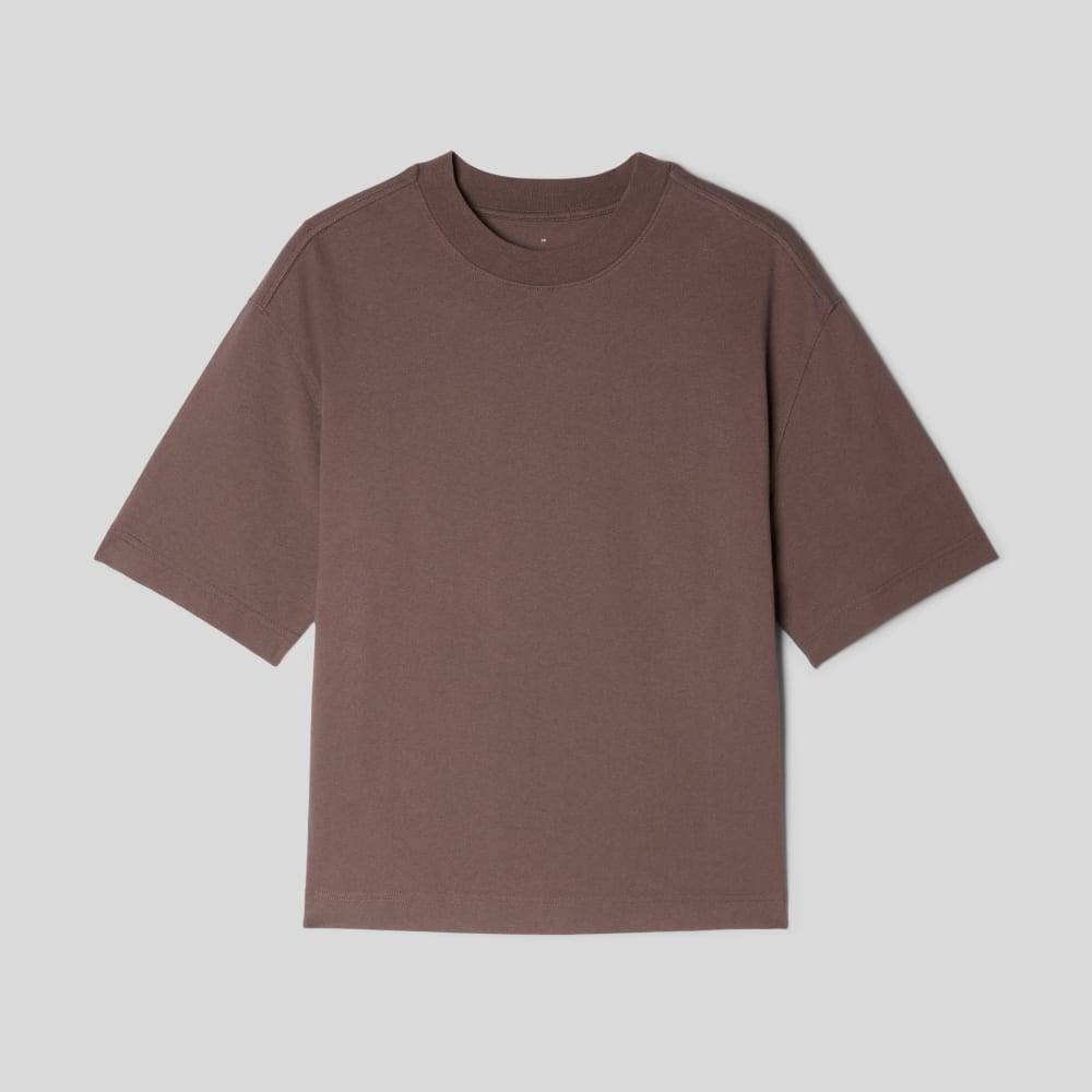 The Premium Weight Relaxed Tee in Chocolate Brown — alternate view