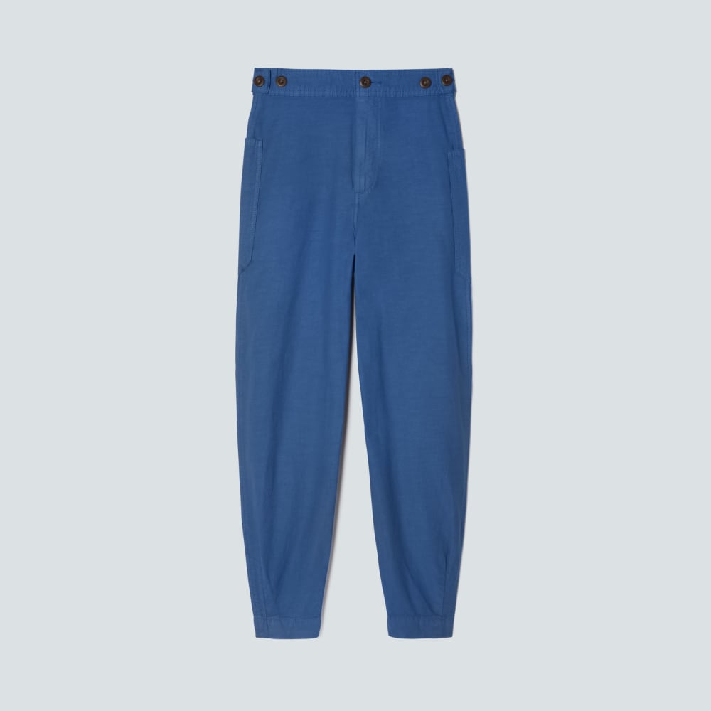 The Fatigue Barrel Pant in Deep Blue — front view