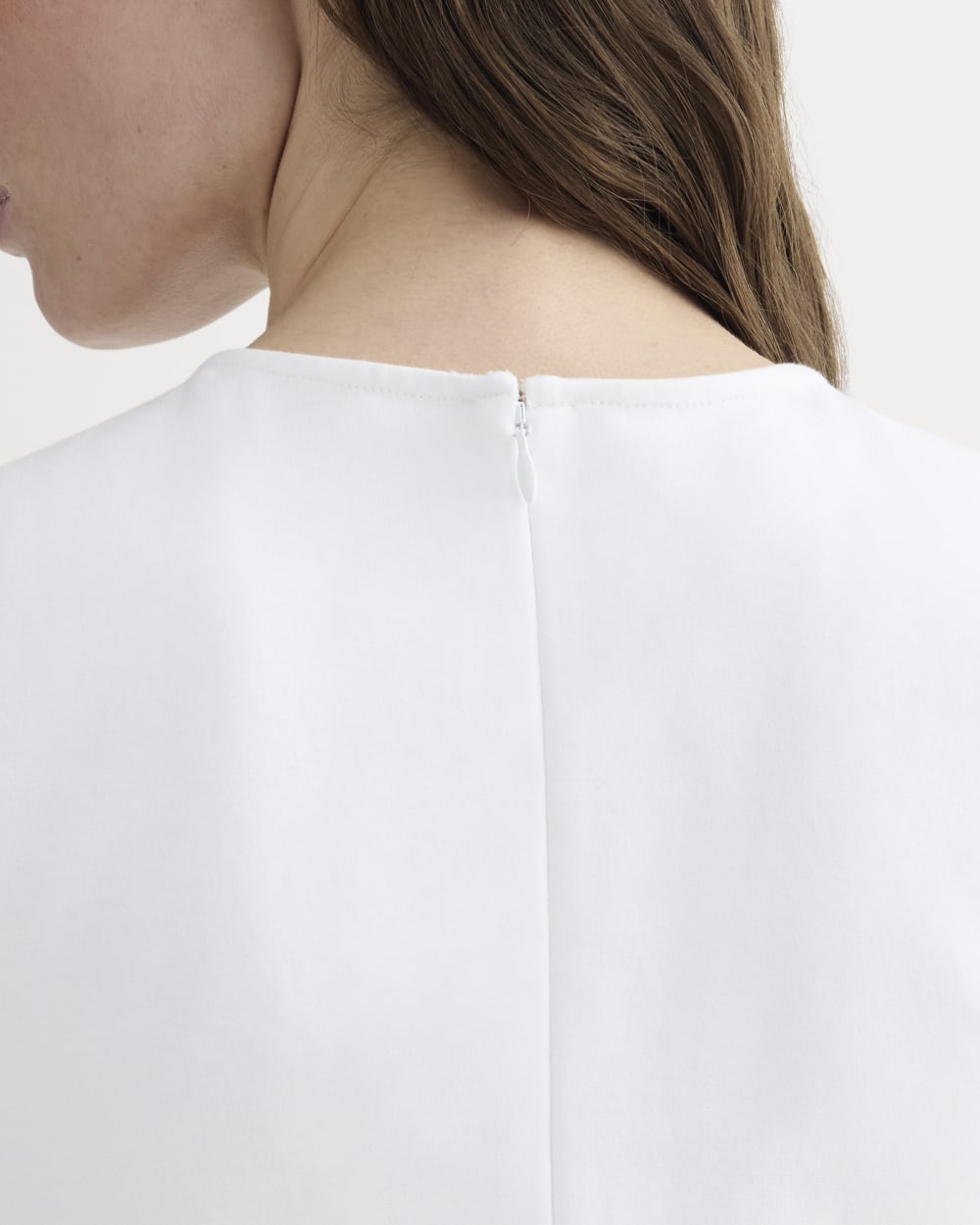 The Dream '90s Shift Dress in White — detail view
