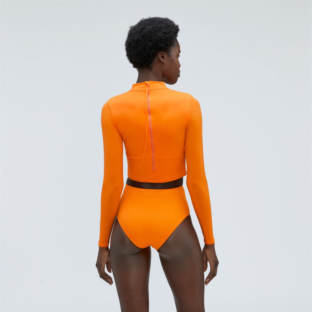 The Long Sleeve Rash Guard in Turmeric — detail view