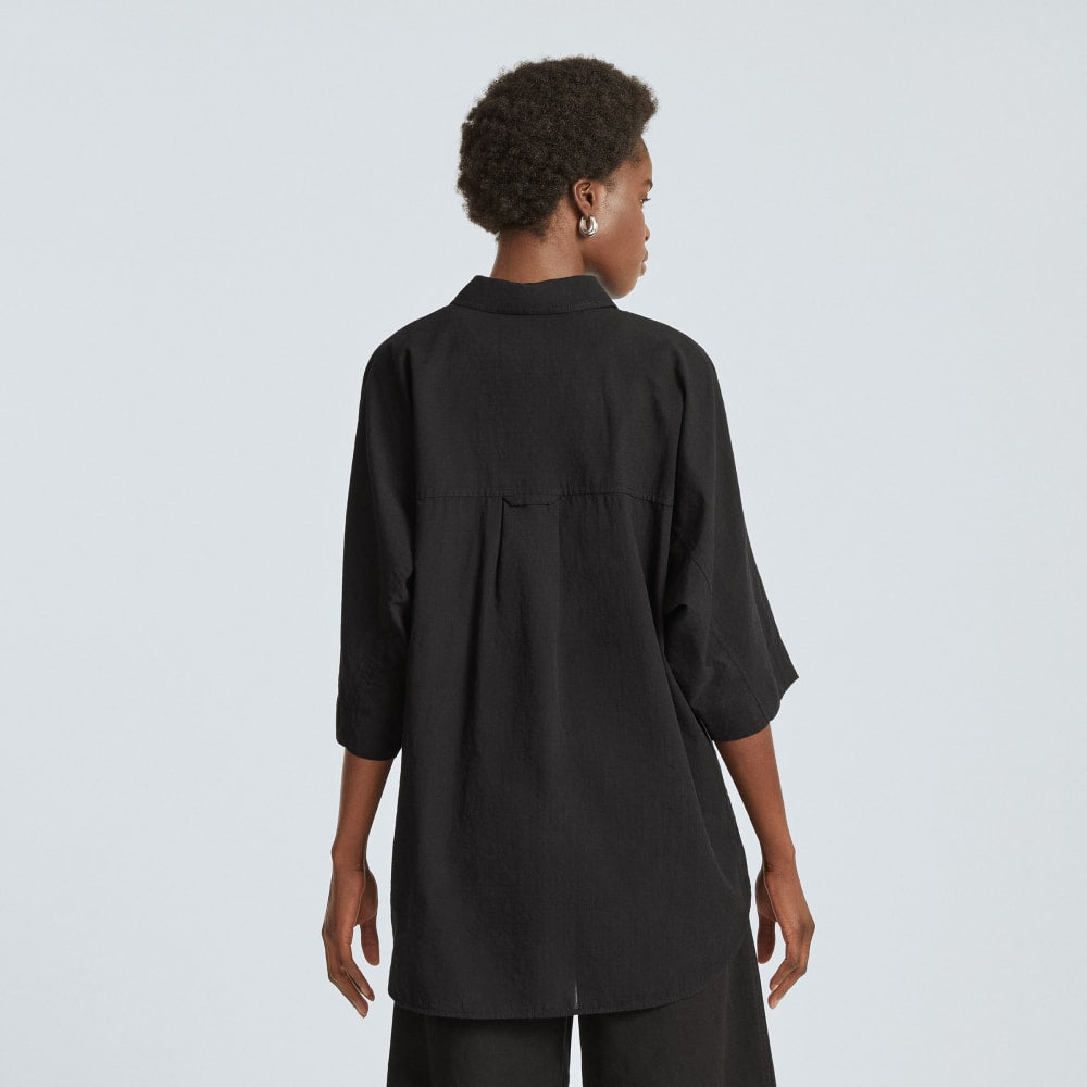 The Cotton Tourist Shirt in Black — detail view