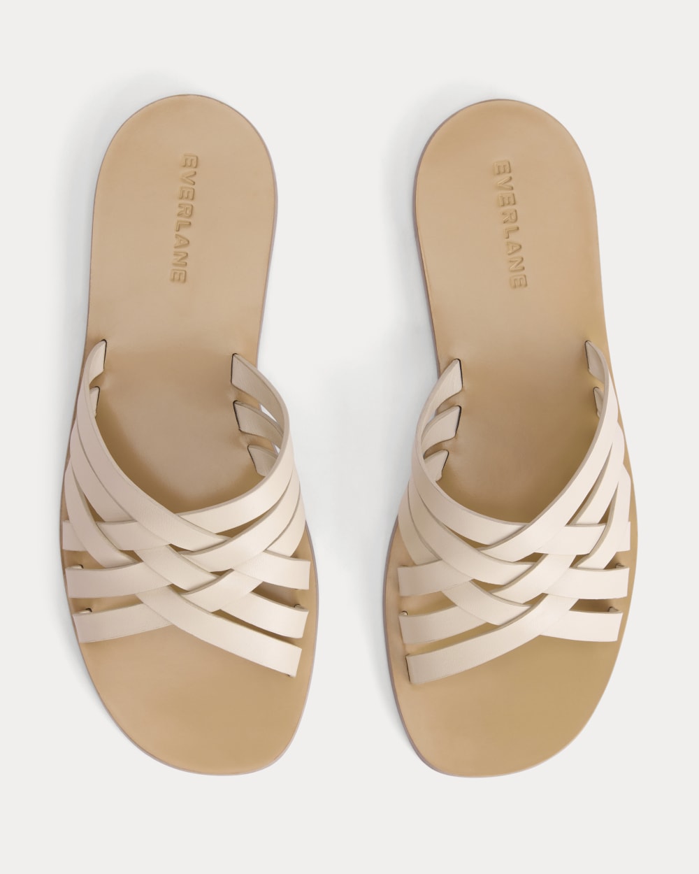 Leather Triple Crisscross Sandal in Canvas — detail view