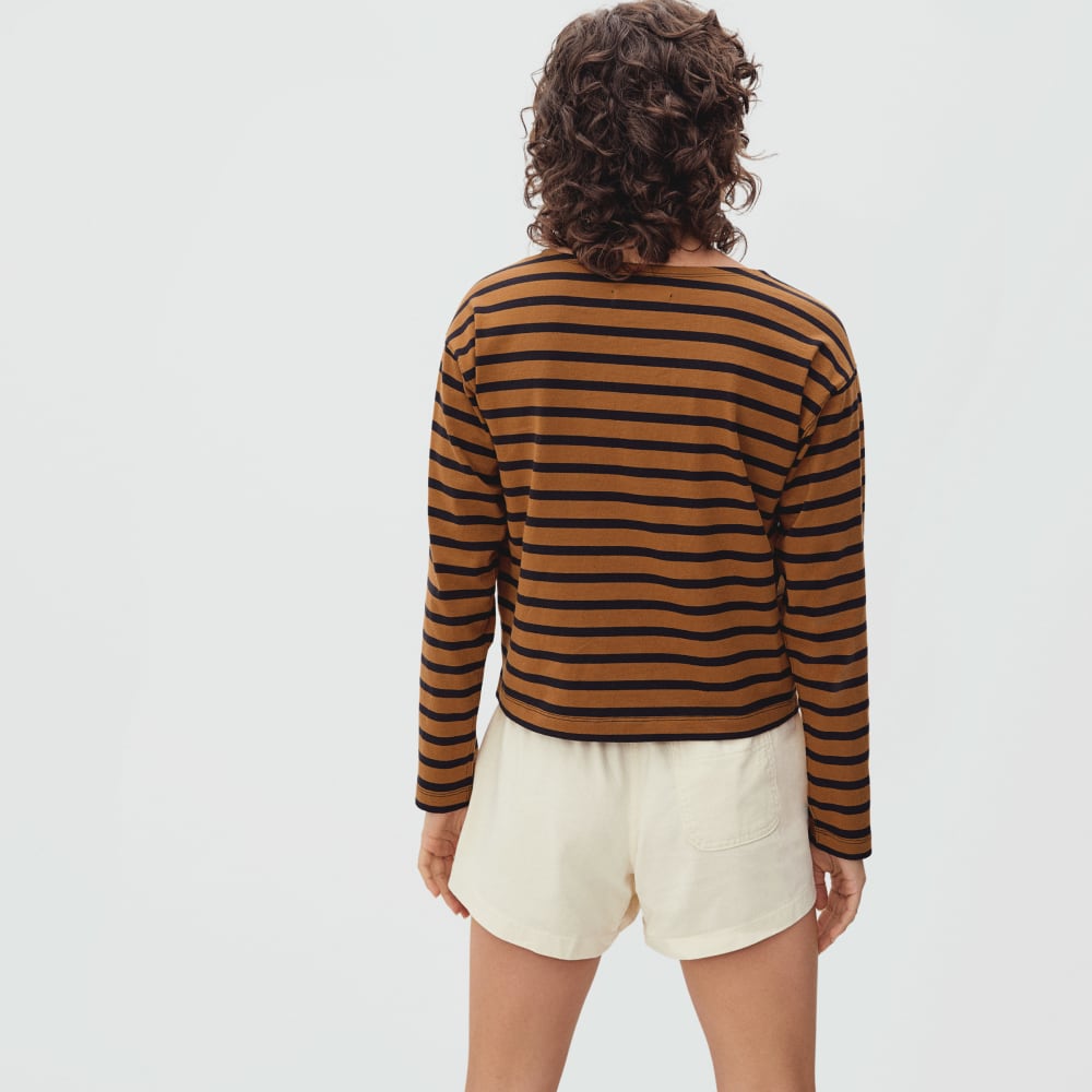 The Mariner Tee in Toasted Almond / Black — detail view