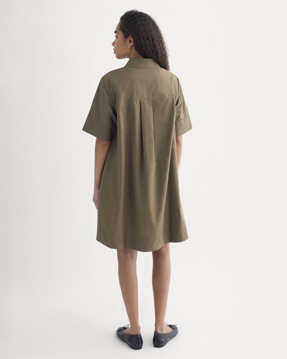 Popover Mini Shirtrdress in Ultrasoft Cotton in Beech — detail view