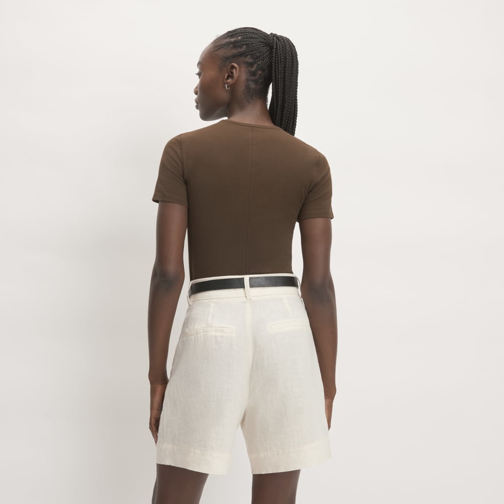 The Supima® Form Crew Neck Tee in Cocoa — detail view