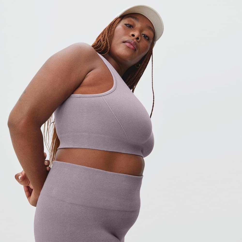 The Seamless Bra in Dusty Lavender — front view