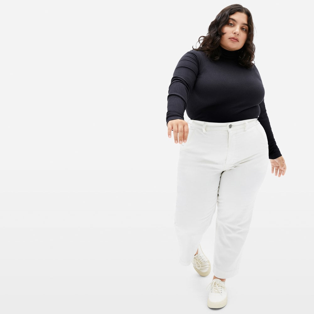 The Luxe Micro-Rib Turtleneck in Black — detail view