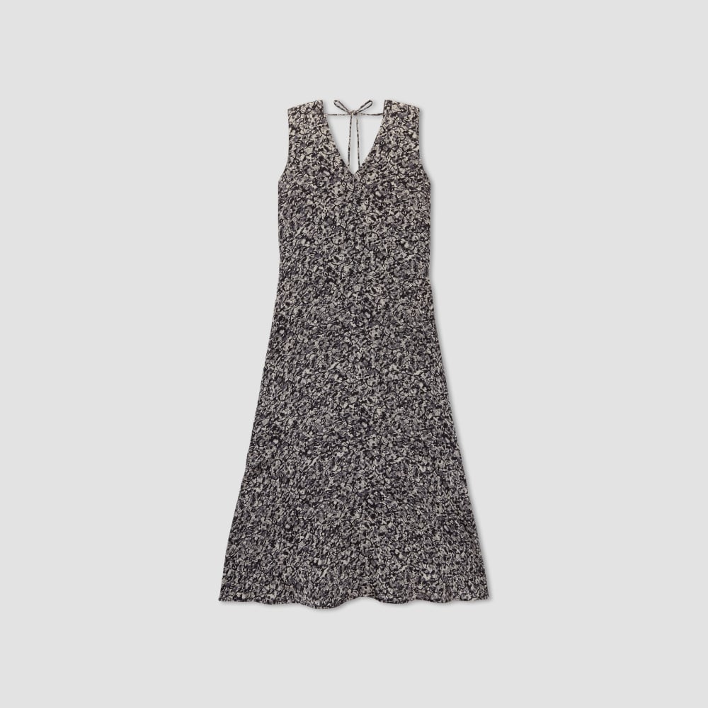 The Satin V-Neck Maxi Dress in Splatter — alternate view