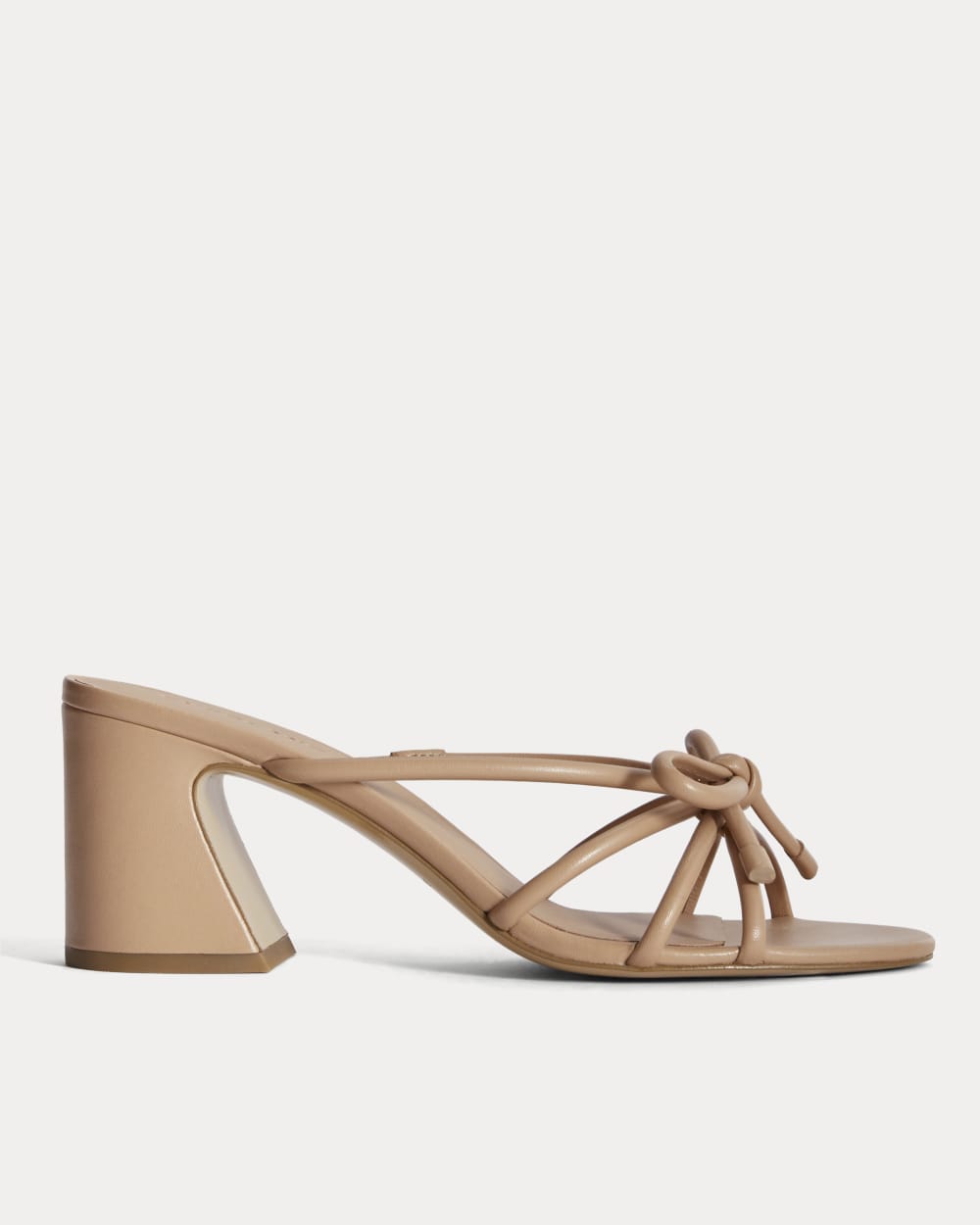 The Bow Heel in Blush Tan — front view
