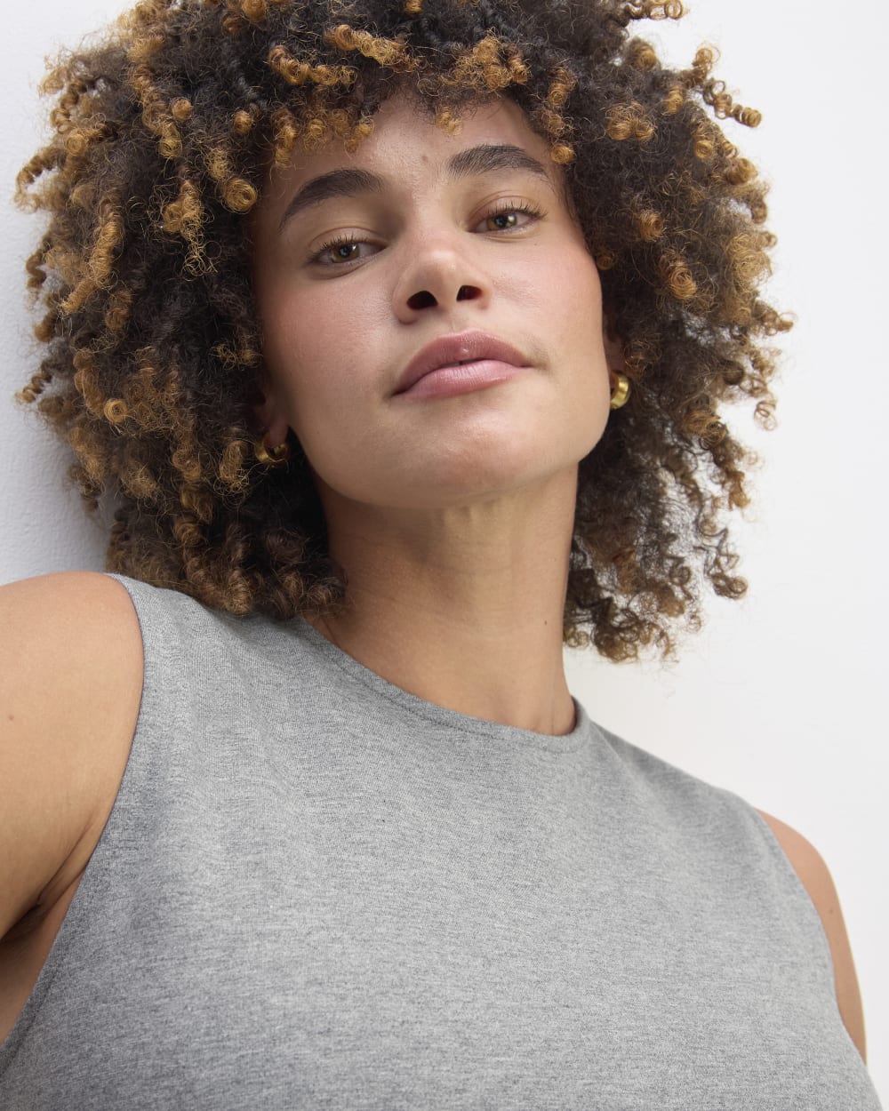 The Dream '90s Midi Dress in Mid Heather Grey — detail view