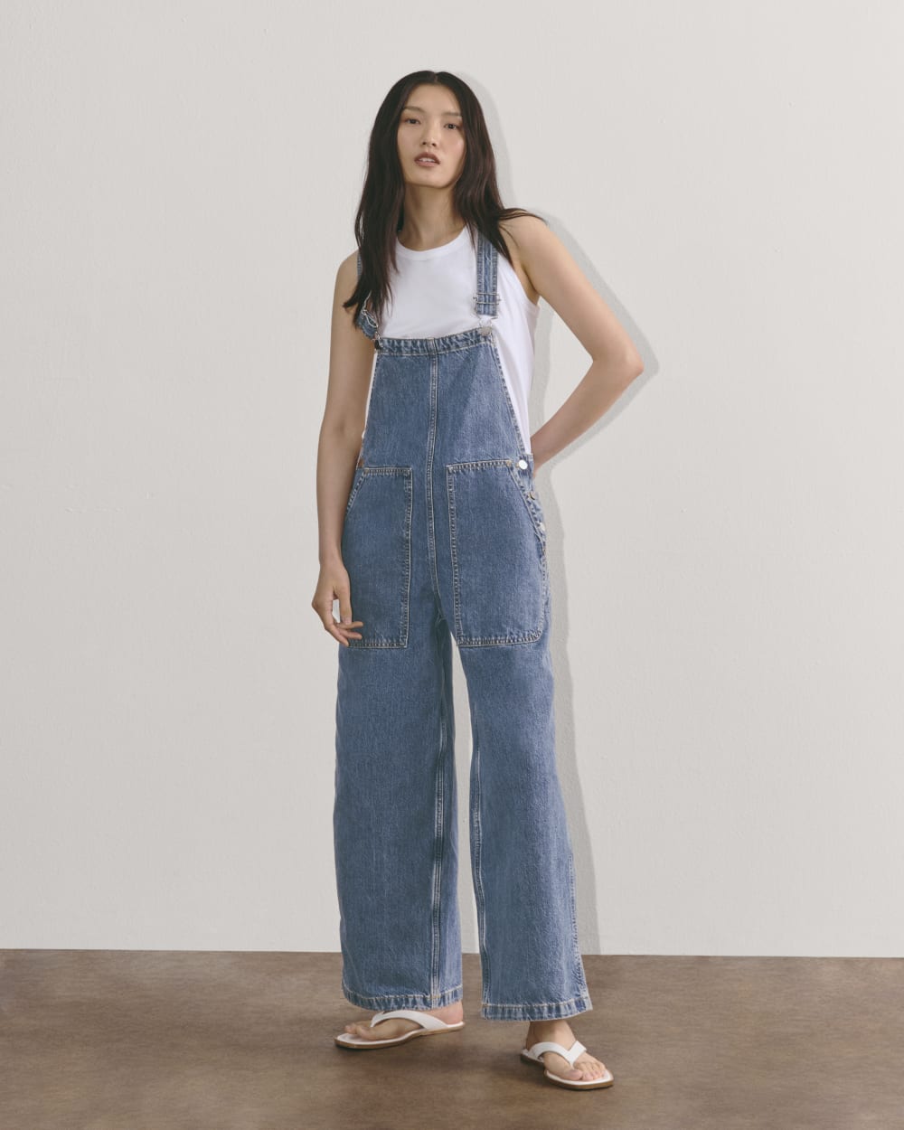 The Gardener Overall in Medium Indigo — detail view