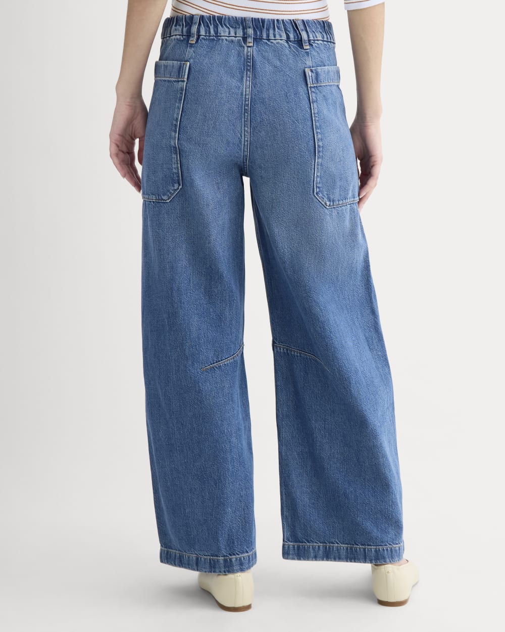 The Gardener Pull-On Jean in Medium Indigo — detail view