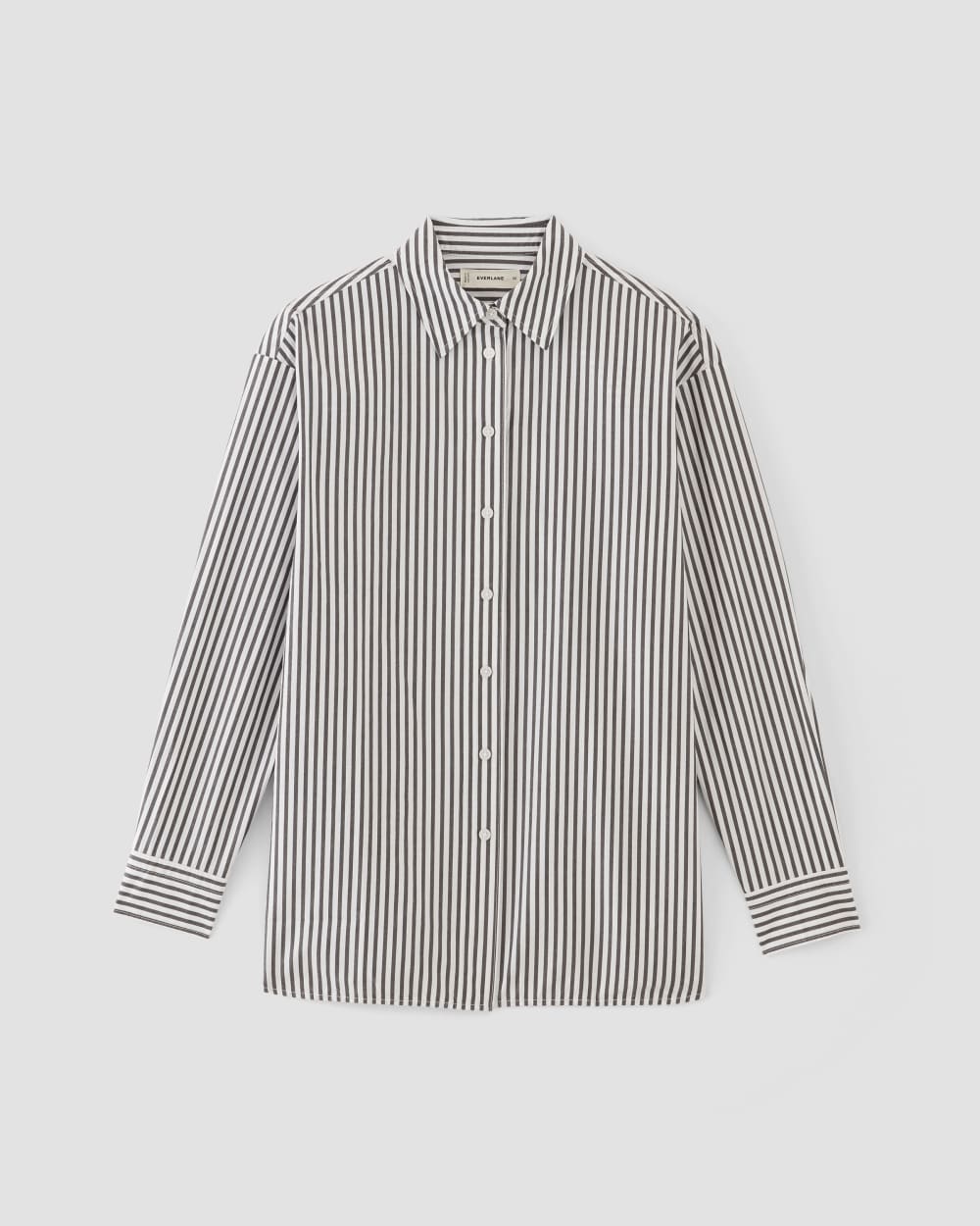 The Supima® Cotton Boyfriend Shirt in Optic White / Black — alternate view