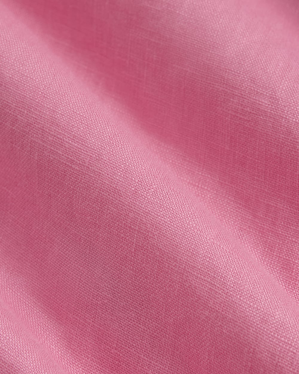 The Popover Dress in Linen in Deep Pink — detail view