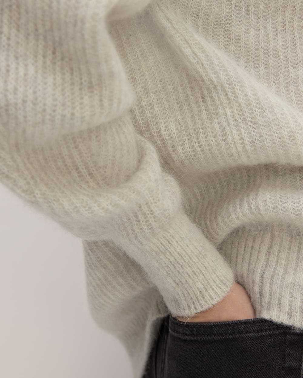 The Cocoon Crew in Alpaca in Pumice Stone — detail view