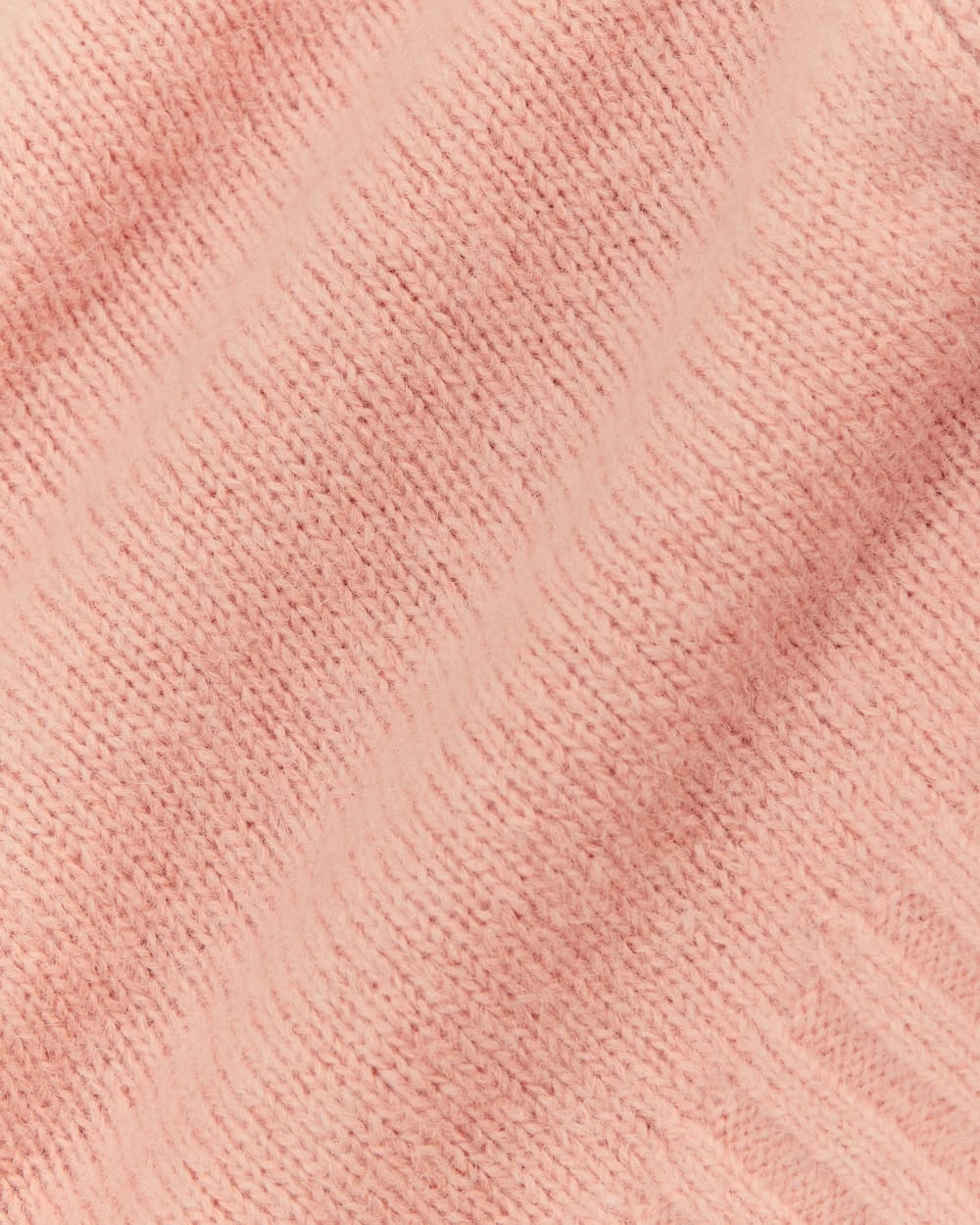 The Boxy Cardigan in Alpaca in Blush Pink — detail view