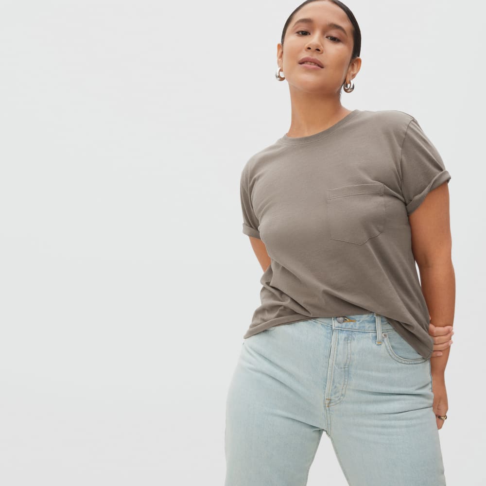 The Box-Cut Tee in Essential Cotton in Clay — front view