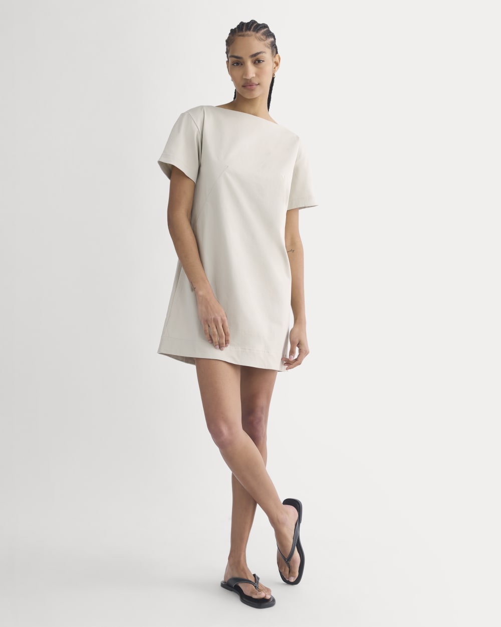 Boatneck Mini Dress in Peyote — detail view