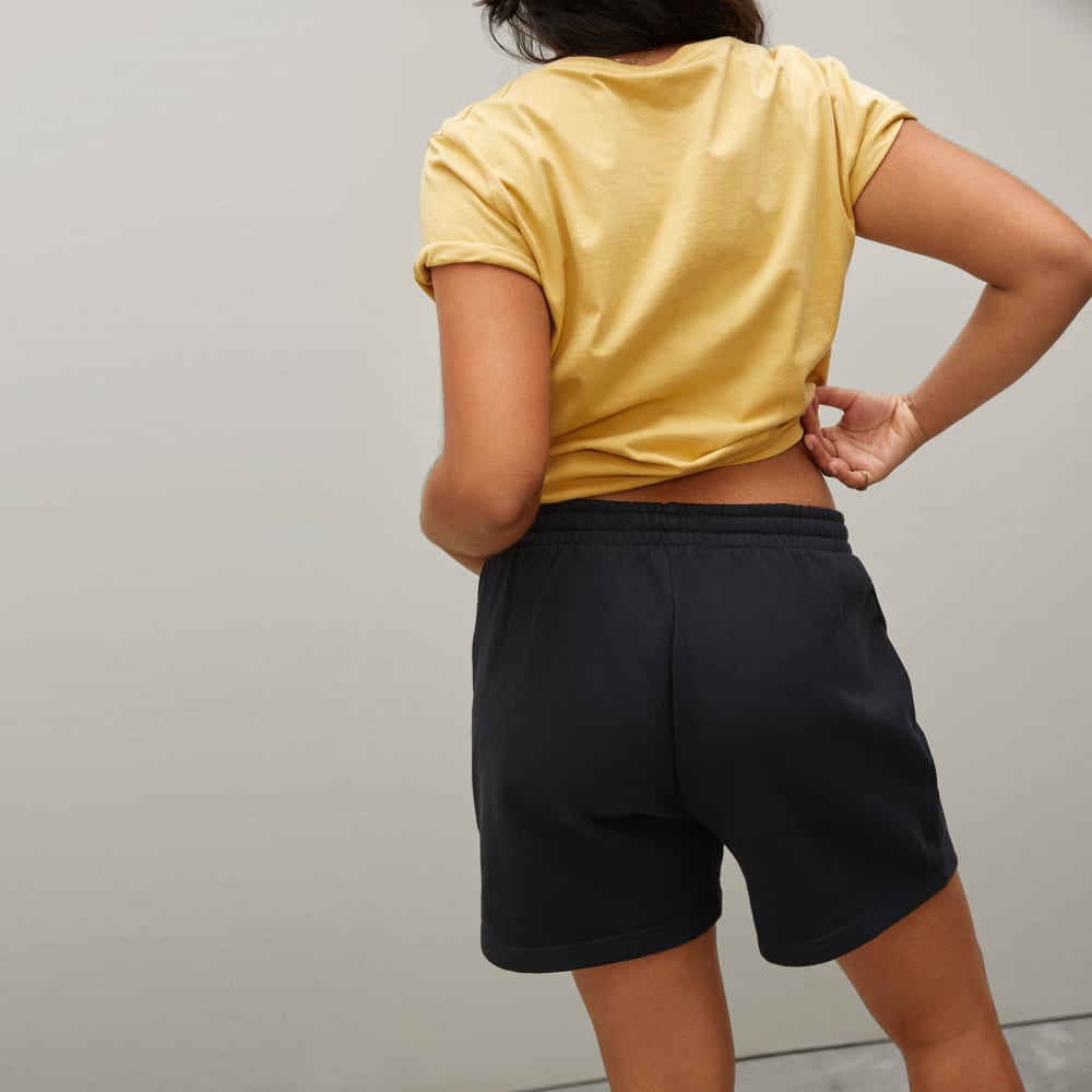 The Track Long Sweatshort in Black — detail view