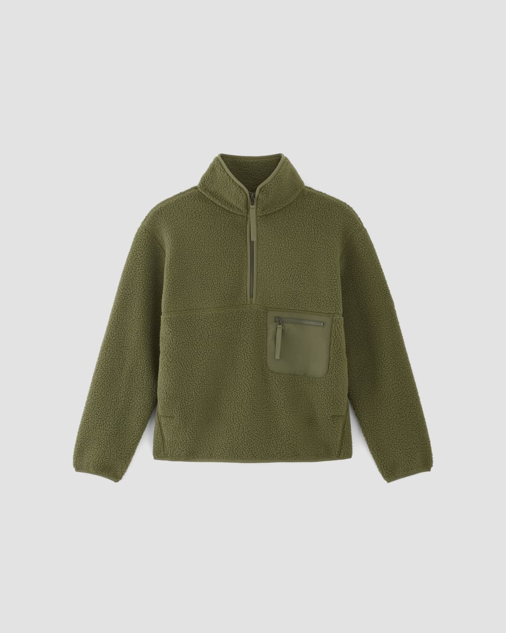 The ReNew Fleece Oversized Half-Zip in Kalamata — alternate view