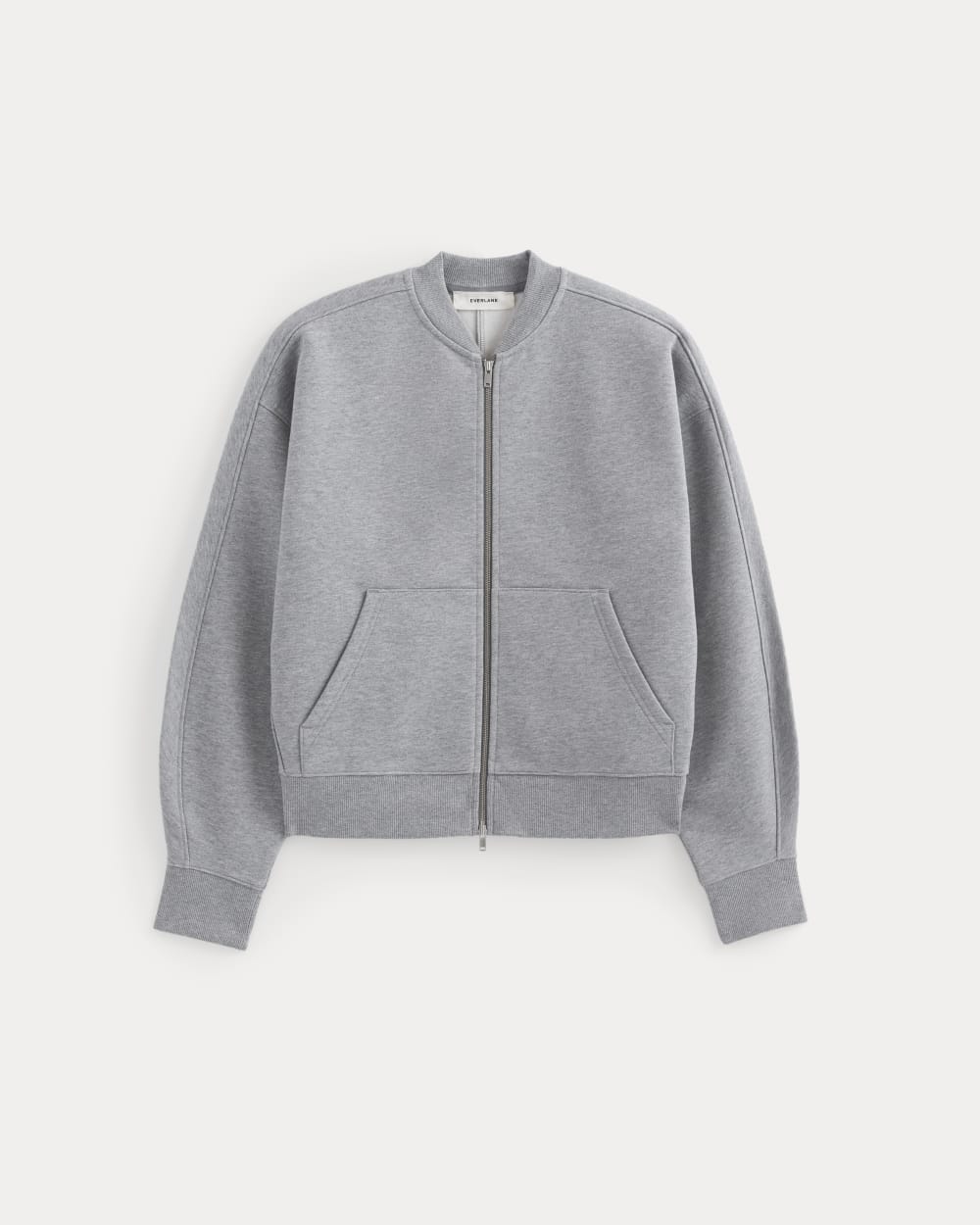 Luxe Fleece Bomber Jacket in Vintage Heather Grey — alternate view