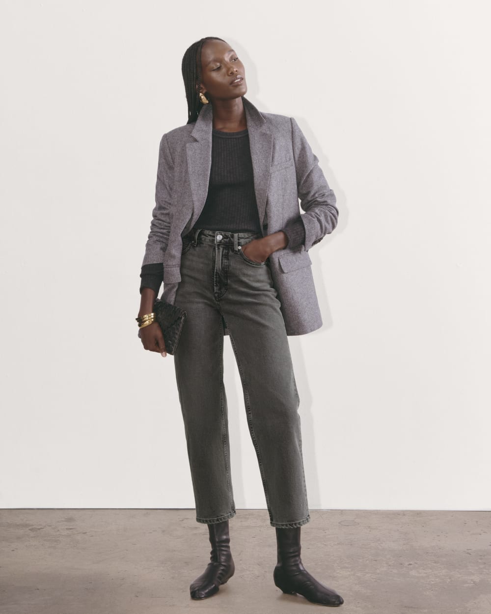 The Way-High® Hourglass Jean in Washed Black — front view