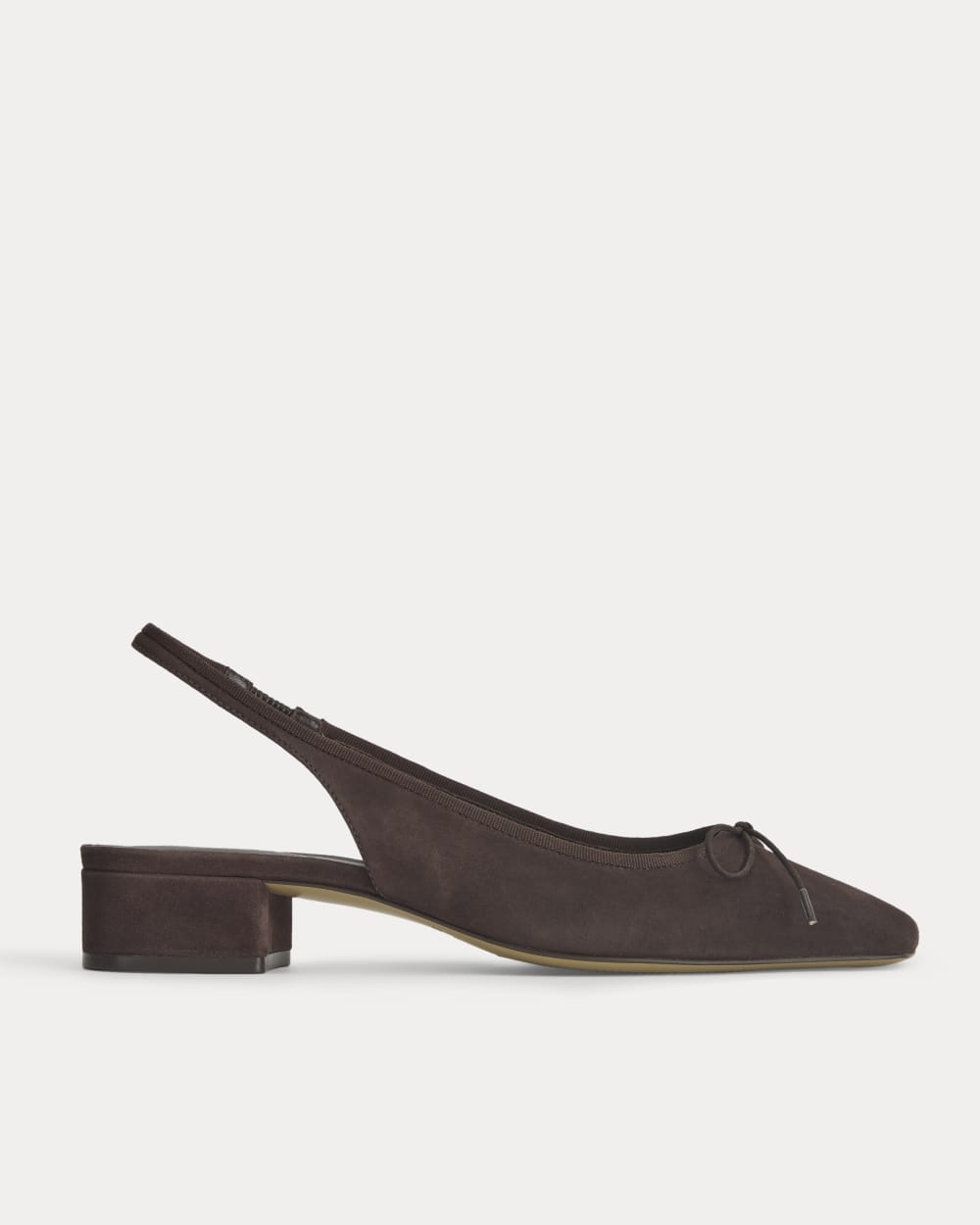 The Ballet Slingback Heel in Dark Chocolate — front view