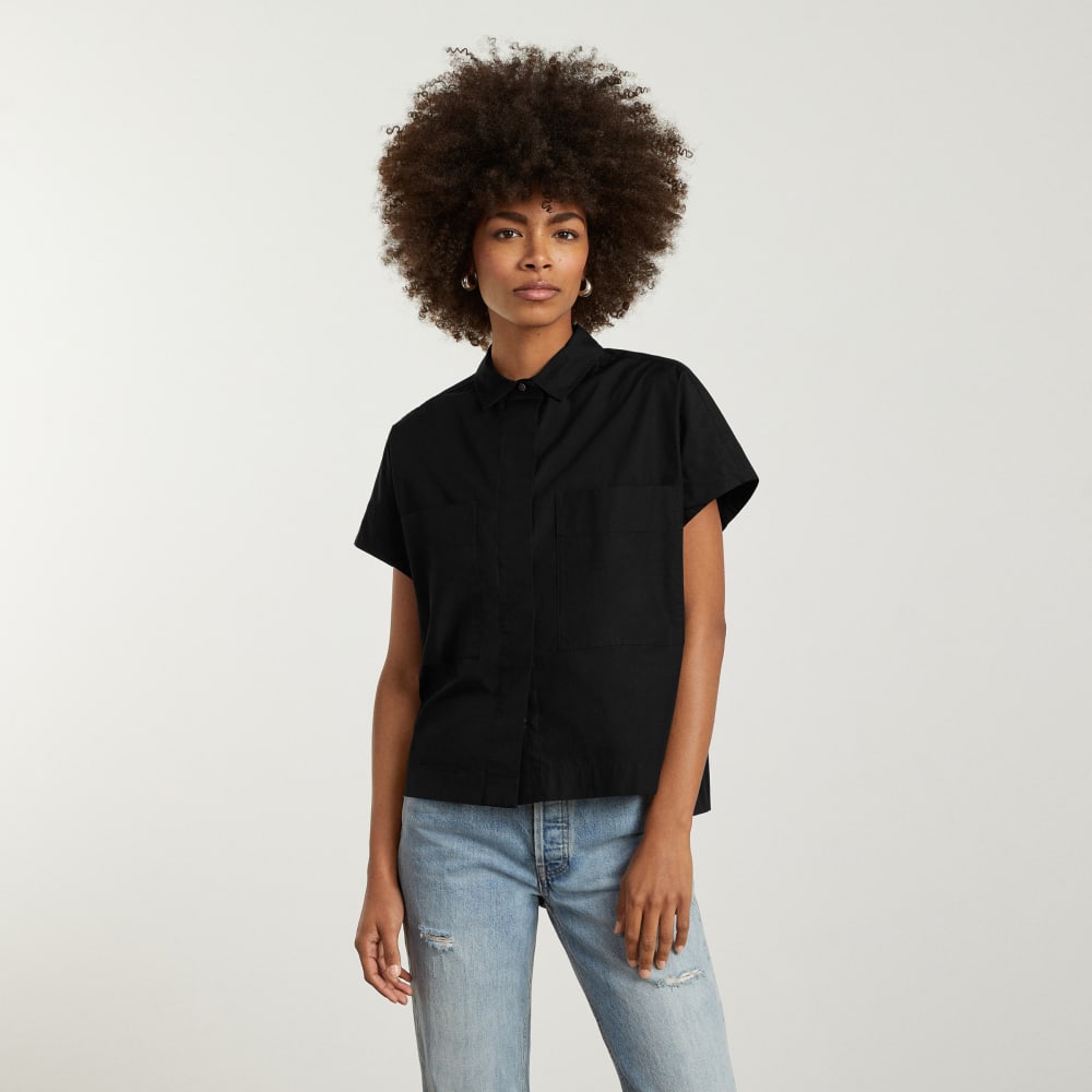 The Short-Sleeve Box Shirt in Black — alternate view