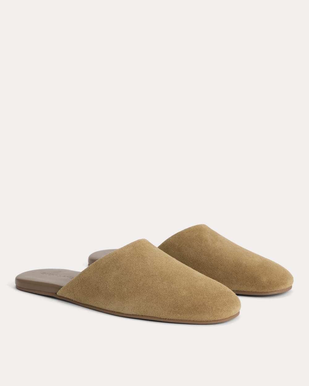 Glove Mule Slipper in Sand Suede — detail view