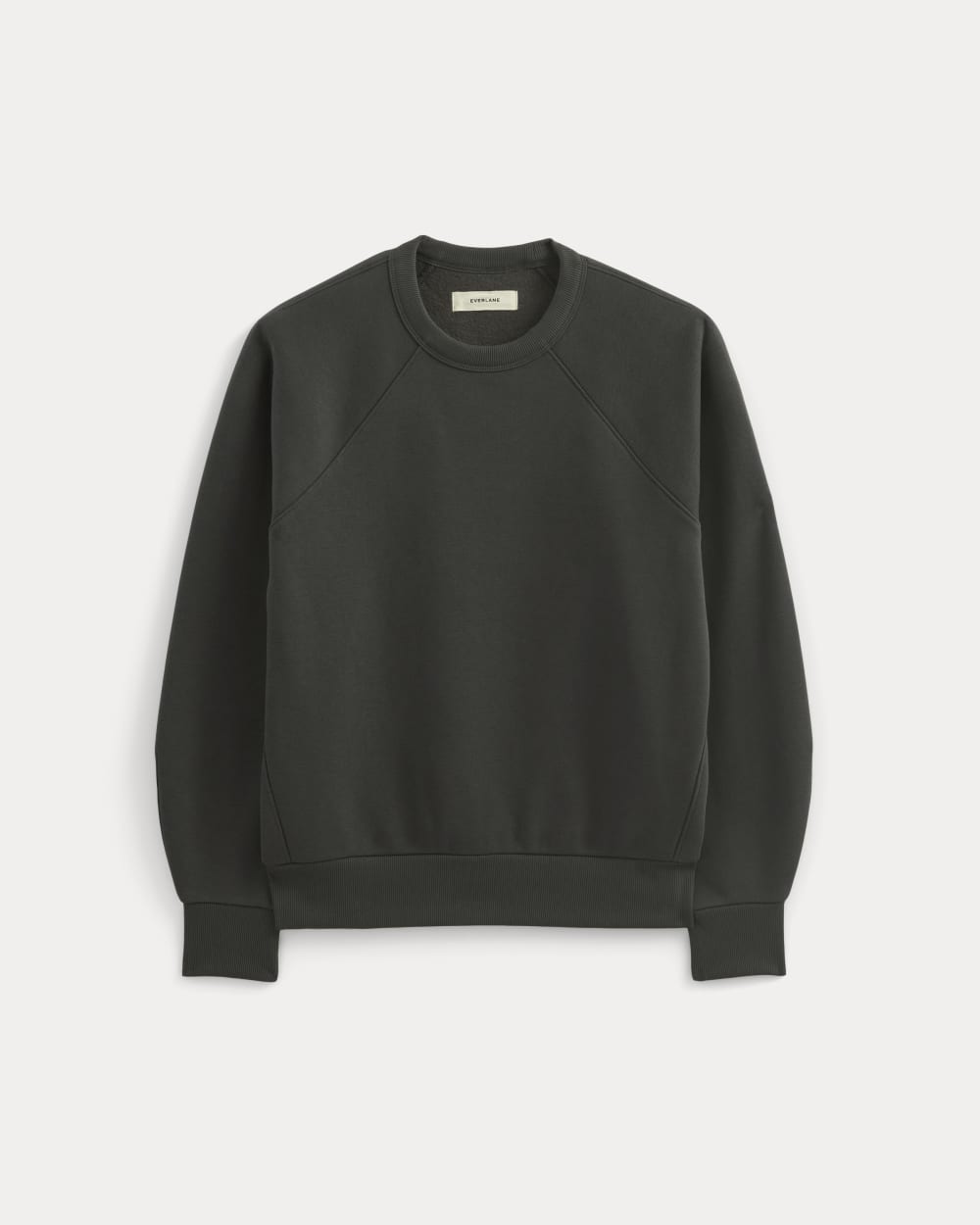 Luxe Fleece Raglan Crewneck in Washed Black — alternate view