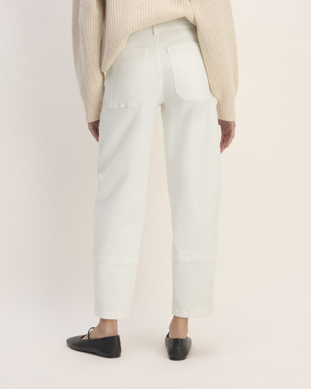 The Utility Barrel Pant in Bone — detail view