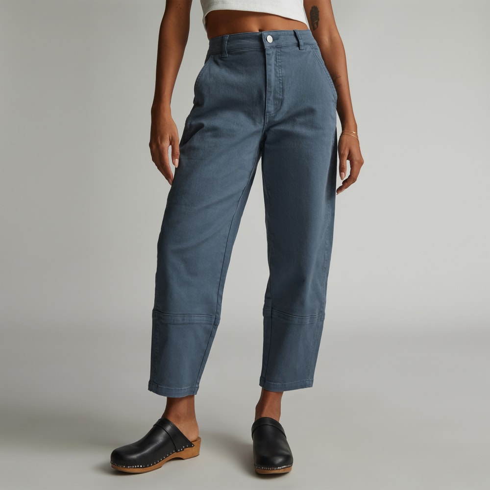 The Utility Barrel Pant in Faded Blue — front view