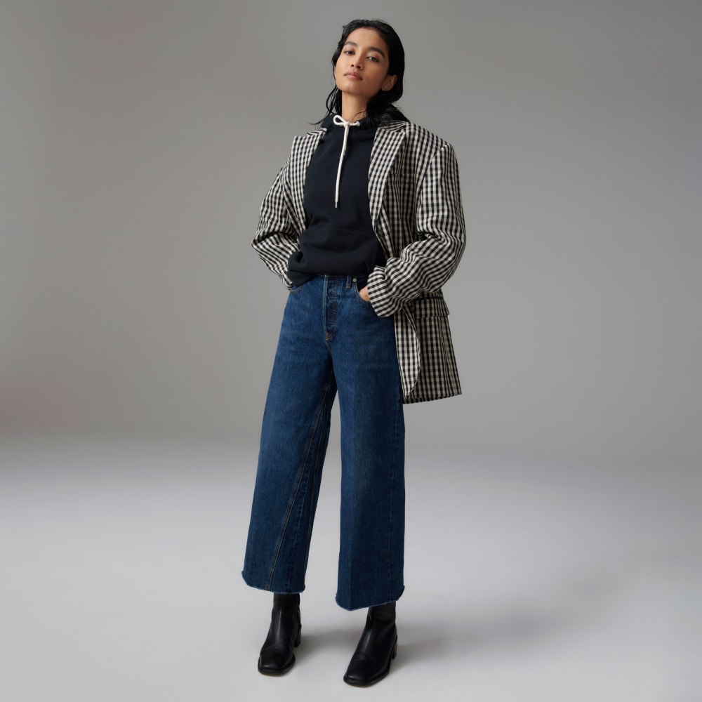 The Way-Wide Crop Jean in Iznik Ink — front view