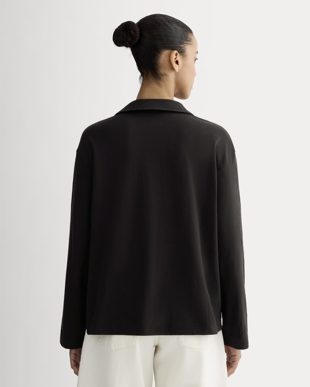 The Mariner Rugby Top in Black — detail view
