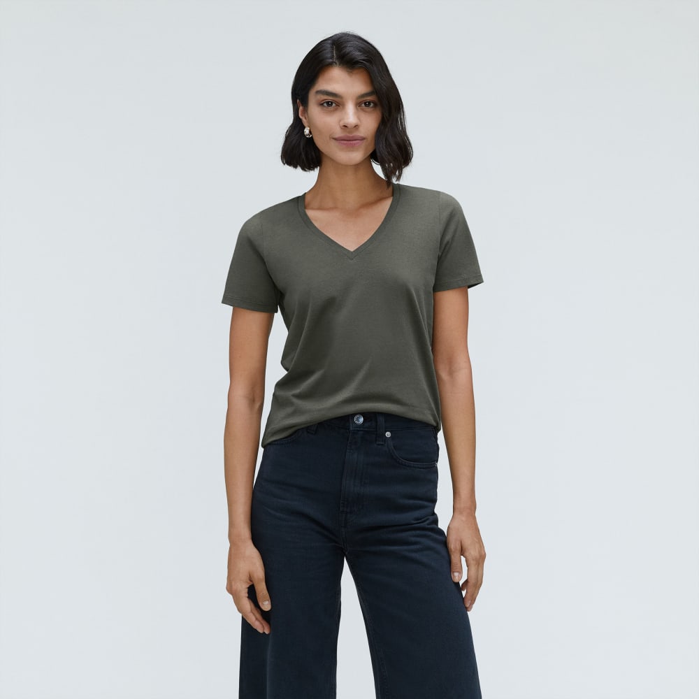 The Organic Cotton V-Neck in Kambaba — front view