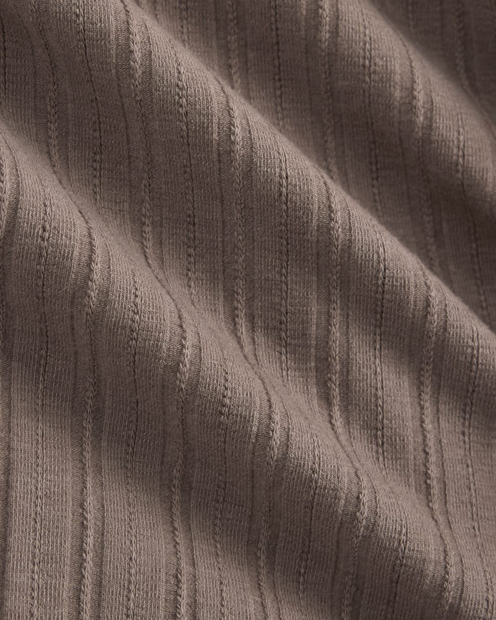 Cardigan in Pointelle in Heathered Chocolate Chip — detail view