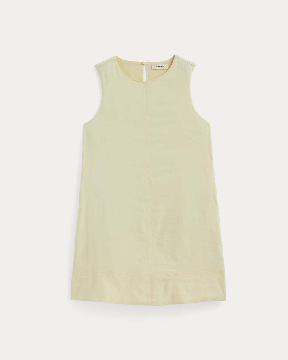 The Shift Dress in Stretch Linen in Light Yellow — alternate view