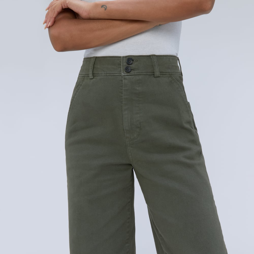 The Organic Wide-Leg Pant in Kambaba — detail view