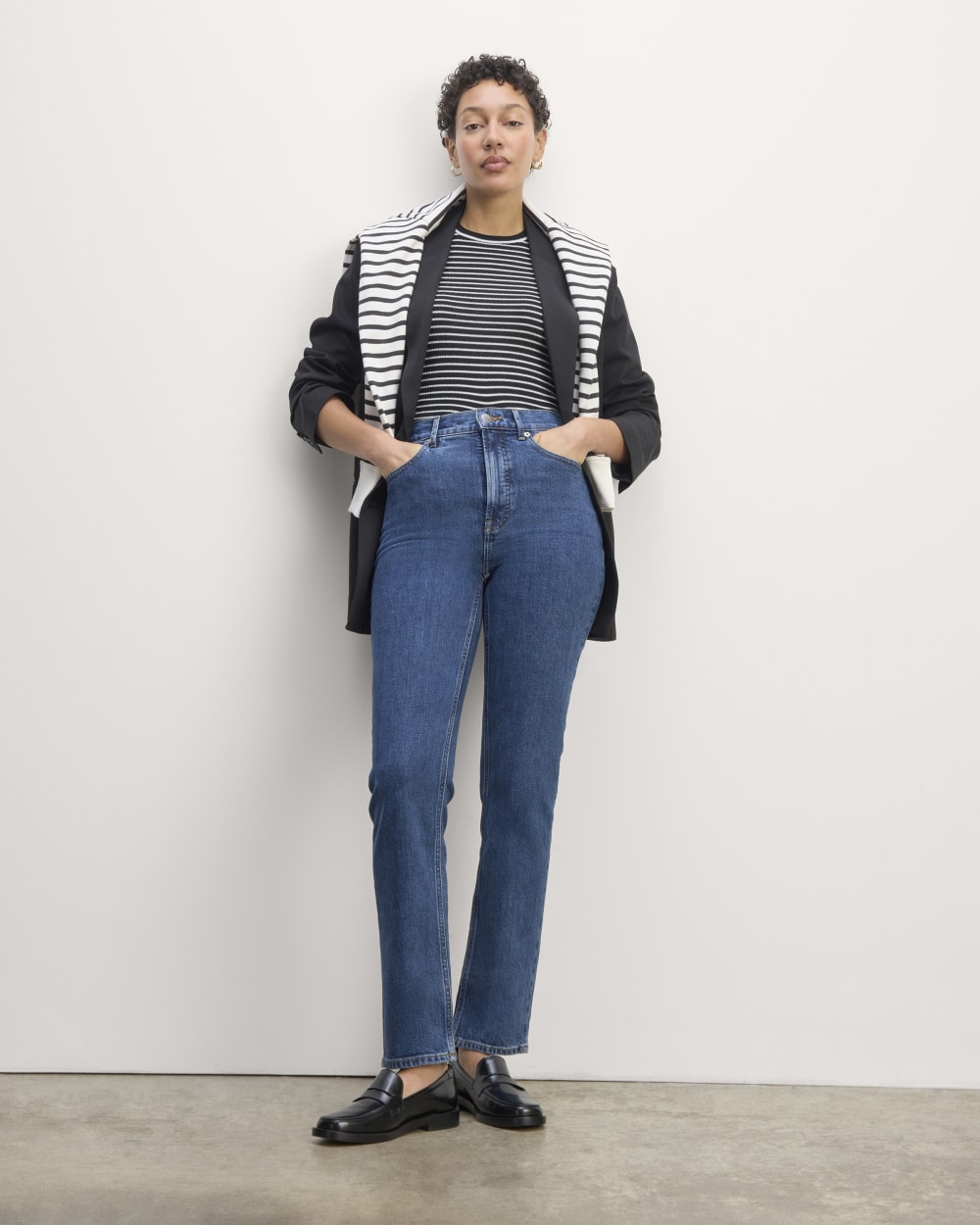 The Way-High® Slim Jean in Deep Rinse — front view