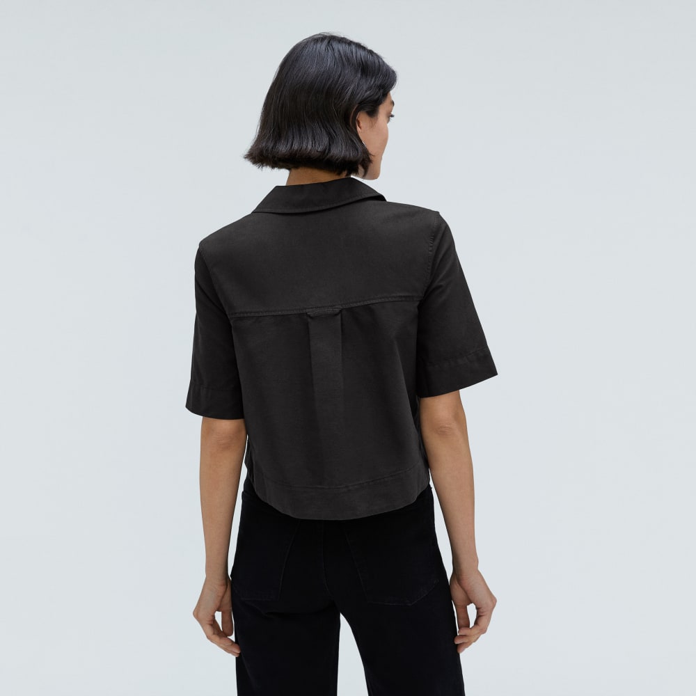 The Oxford Popover in Black — detail view