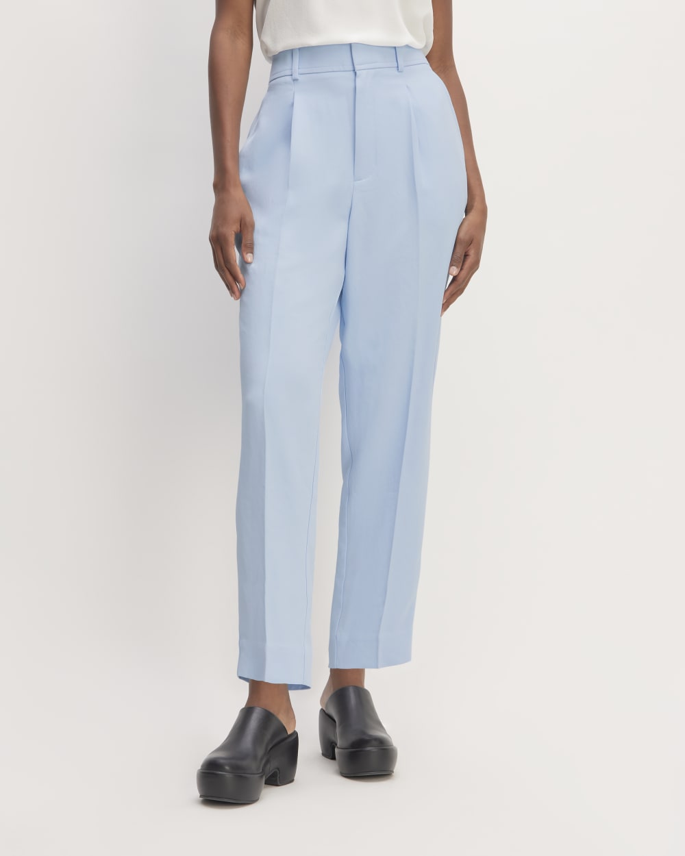 The Japanese GoWeave Way-High® Tapered Pant in Chambray Blue — detail view
