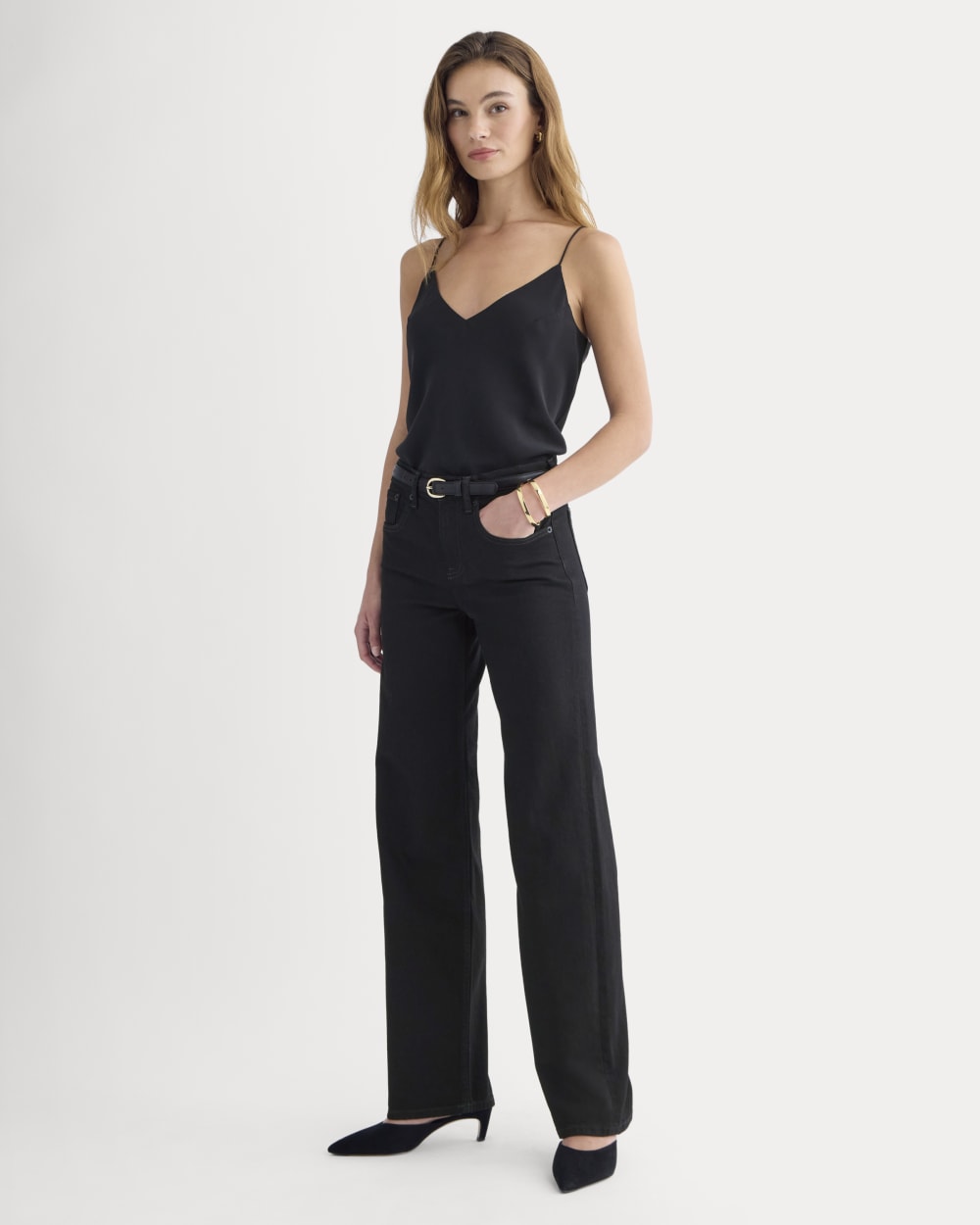 The Column Jean in Black — front view