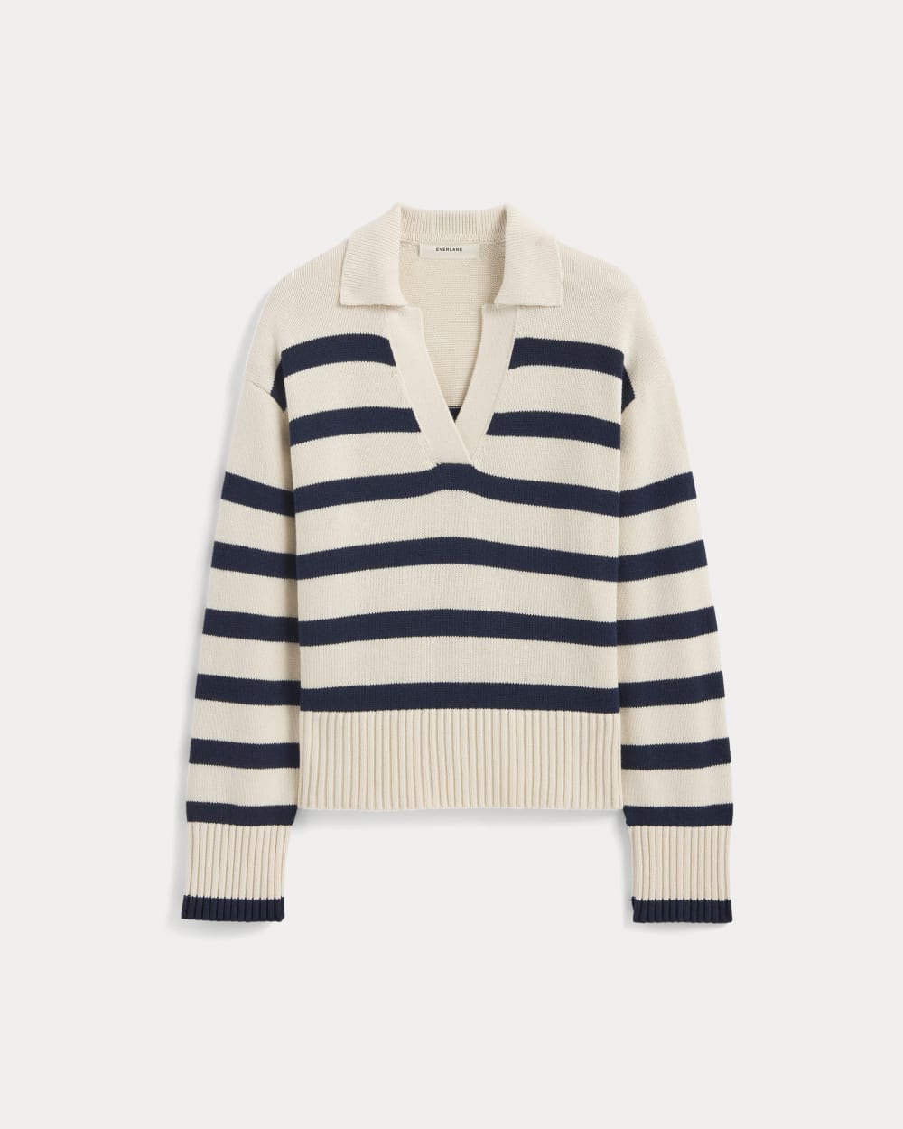 The Boxy Polo in Everyday Cotton in Canvas / Navy — alternate view