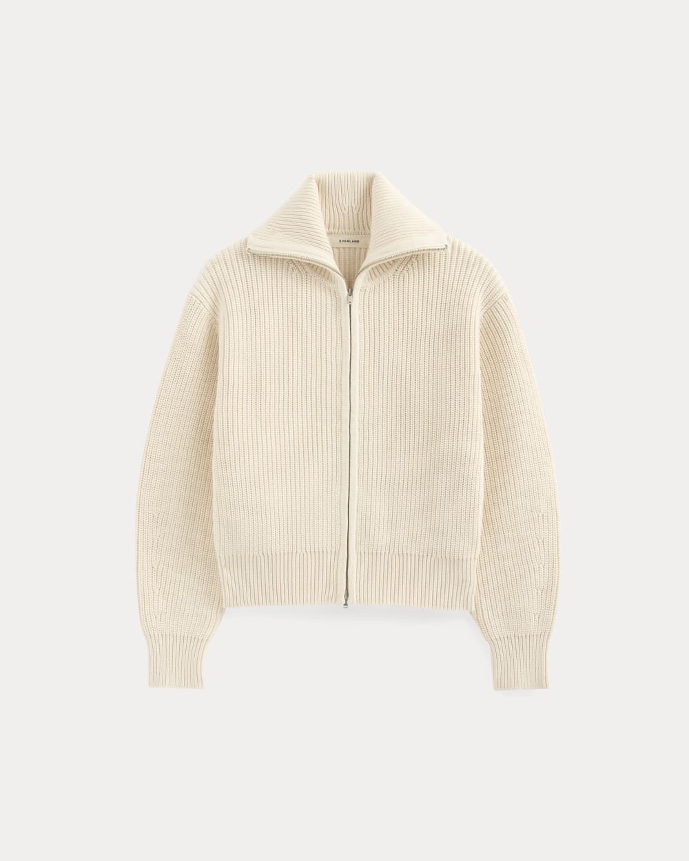The Full-Zip Sweater in Everyday Cotton in Canvas — alternate view