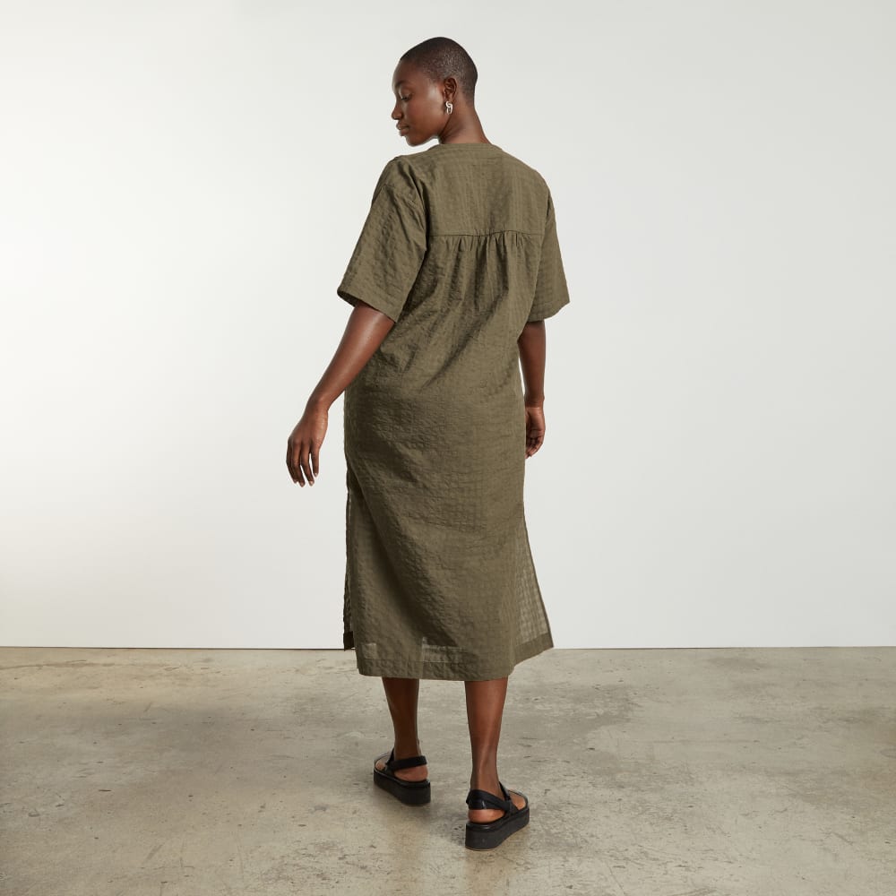 The Caftan Dress in Beech — detail view