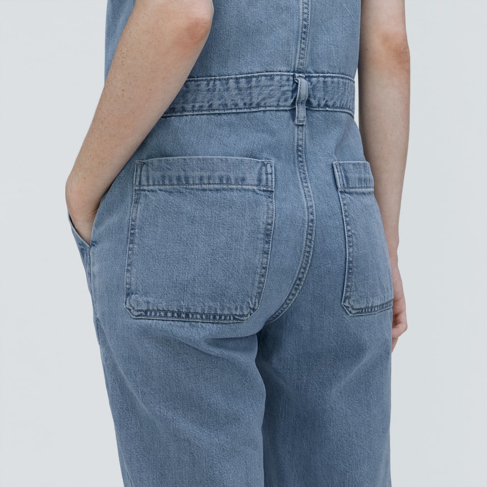 The Supersoft Jean Coverall in Shallow Water — detail view
