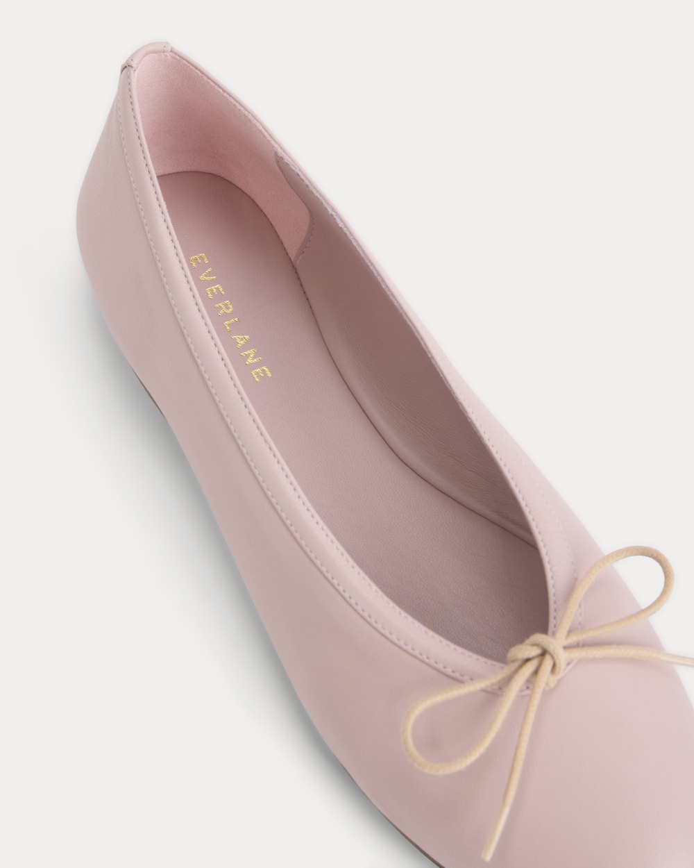 Made in Italy Ballet Flat in Pale Mauve — detail view