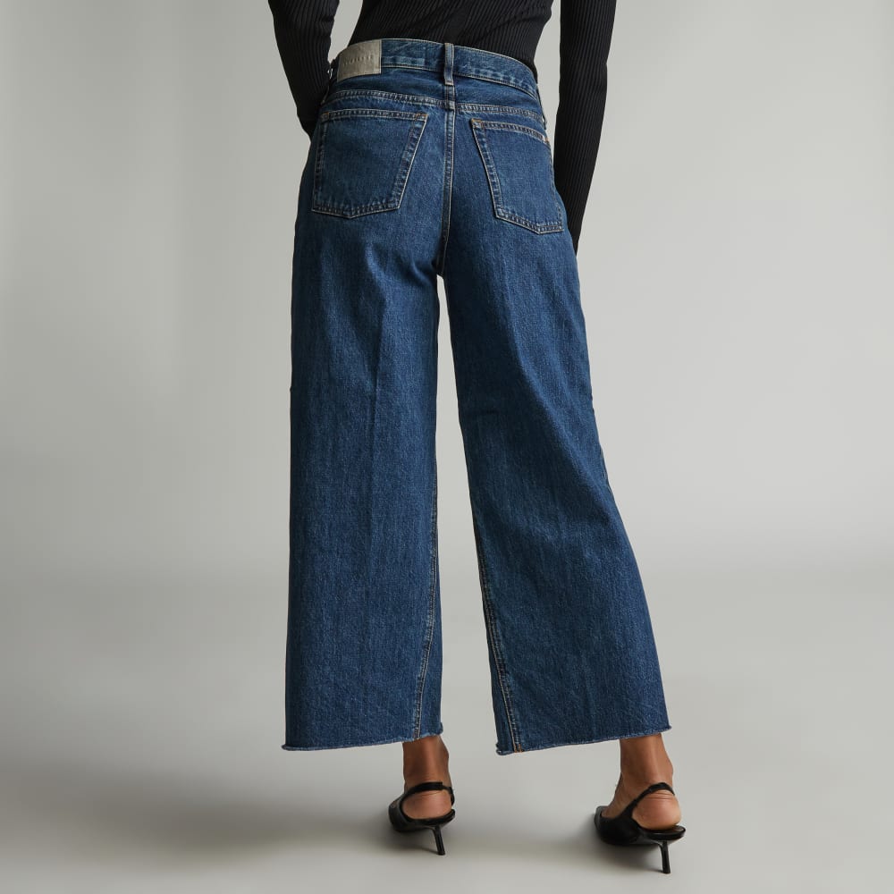 The Way-Wide Crop Jean in Iznik Ink — detail view